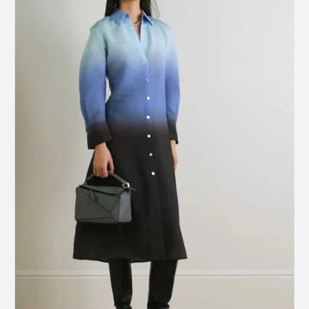 BNWT - Vince ombré blue summer shirt dress. Size L - Picture 8 of 11